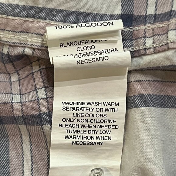 The Children's Place Pink Grey White Plaid Long Sleeve Button Up Shirt Small 5/6 - Picture 5 of 5